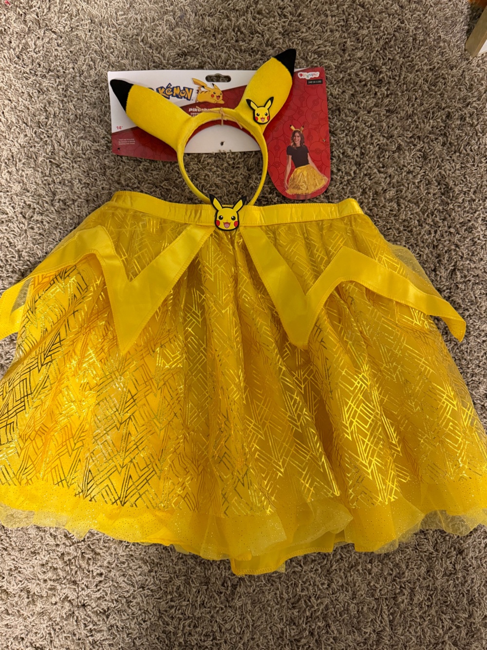 Pikachu Yellow Tutu Skirt & Headband Costume Set
